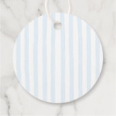 Elegante Kust Blauwe Streep Golf Script Dank Je Bedankjes Labels (Achterkant)