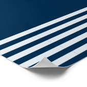 Elegante kust Blauwe Streep Trouwbord Poster (Hoek)