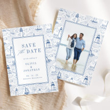 Elegante Kust Blauwe Toile Trouwfoto