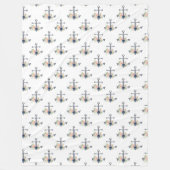 Elegante kust bloemen nautische ankers fleece deken (Voorkant)