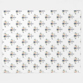 Elegante kust bloemen nautische ankers fleece deken (Voorkant (Horizontaal))