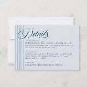 Elegante kust Blue Stripe Details RSVP Kaartje (Voorkant)