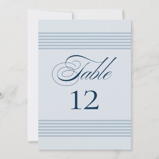 Elegante kust Blue Stripe Tafelnummer (Achterkant)