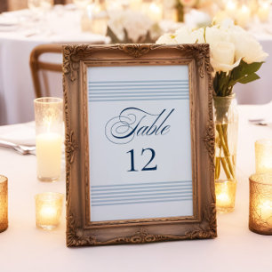 Elegante kust Blue Stripe Tafelnummer