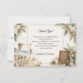 Elegante Kust Boho Romantische Trouwdag Bedankkaart (Voorkant)