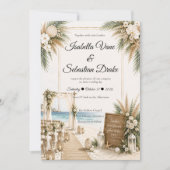 Elegante Kust Boho Romantische Trouwdag Kaart (Voorkant)