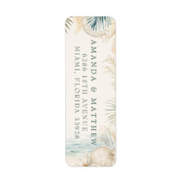 Elegante Kust Bruiloft Retouradres Etiket