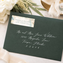 Elegante Kust Bruiloft Retouradres