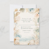 Elegante Kust Bruiloft RSVP Kaartje (Voorkant)