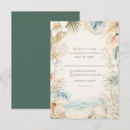 Elegante Kust Bruiloft RSVP Kaartje