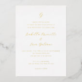 Elegante Kust Chic Bruiloft Folie Uitnodiging (Voorkant)