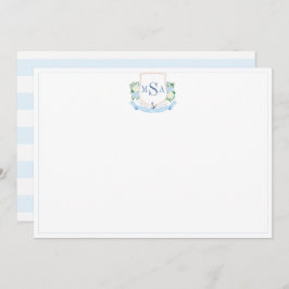 Elegante Kust Drie Letter Monogram briefpapier Bedankkaart