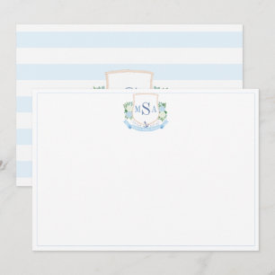 Elegante Kust Drie Letter Monogram briefpapier Bedankkaart