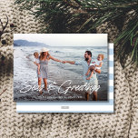 Elegante Kust Familie Foto Kerstmis Feestdagenkaart<br><div class="desc">Vier de magie van het seizoen met onze Elegant Coastal Family Photo Christmas Holiday Kaart! Deze prachtige kaart combineert de schoonheid van elegantie aan het strand met de warmte van de liefde van het gezin en creëert een perfecte manier om uw vakantiewensen te verzenden. Ontwerpkenmerken: Chic Beach Aesthetic: Met een...</div>