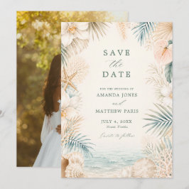 Elegante Kust Foto Strand Huwelijk Save The Date