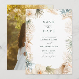 Elegante Kust Foto Strand Huwelijk Save The Date