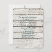 elegante kust houten zeeschelpen strand bruiloft kaart (Achterkant)