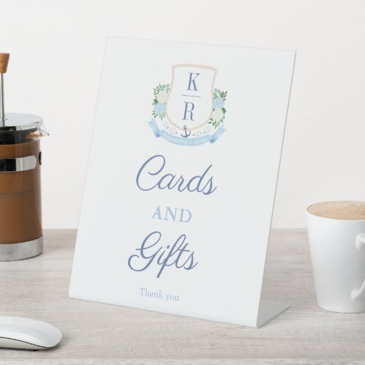 Elegante Kust Monogram Kaarten en Geschenken Reclamebord Met Voetstuk (Insitu)