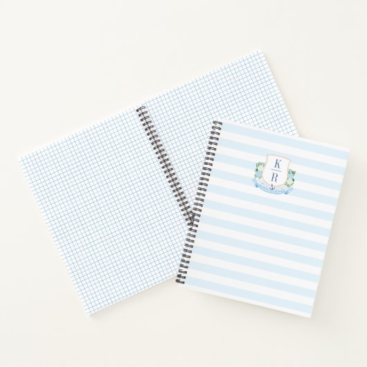 Elegante Kust Monogram Trouwplanning Notitieboek (Binnen)