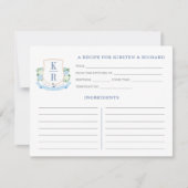 Elegante Kust Monogram Vrijgezellenfeest Recept Ka Kaart (Voorkant)