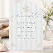 Elegante Kust Schelp Trouw Save the Date Kaart
