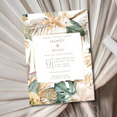 Elegante kust strand bestemming bruiloft kaart