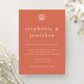 Elegante kust strand Koraal Terracotta bruiloft Kaart