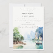 Elegante Kust Thailand Seascape Couples Douche Kaart (Voorkant)