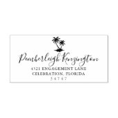 Elegante Kust Tropische Palm Tree Home Adres Zelfinktende Stempel (Design)