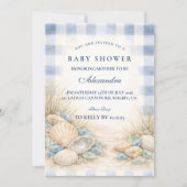 Elegante Kust Zeeschelp Baby Shower Kaart (Voorkant)
