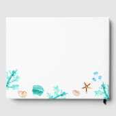 Elegante Kust Zeeschelp Watercolor Strand Bruiloft Gastenboek (Achterkant)