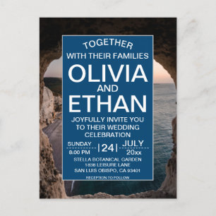 Elegante kust zomer strand bruiloft briefkaart