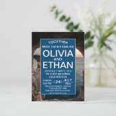 Elegante kust zomer strand bruiloft briefkaart (Staand voorkant)