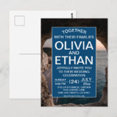 Elegante kust zomer strand bruiloft briefkaart (Voorkant / Achterkant)