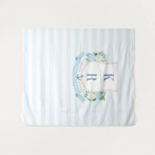 Elegante Kustbruiloft Crest Foto Achtergrond Wandkleed (Voorkant (horizontaal))