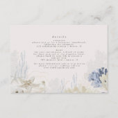 Elegante Kustbruiloft Dusty Blue Informatiekaartje (Voorkant)