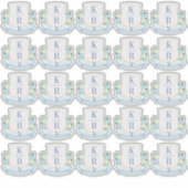 Elegante Kustbruiloft Monogram Sticker (Voorkant)