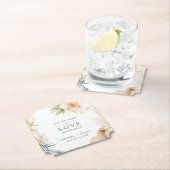 Elegante kustbruiloftcoasters kartonnen onderzetters (Insitu)