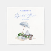 Elegante Kustelijke Strandpicknick Bruidsborrel Servet (Voorkant)