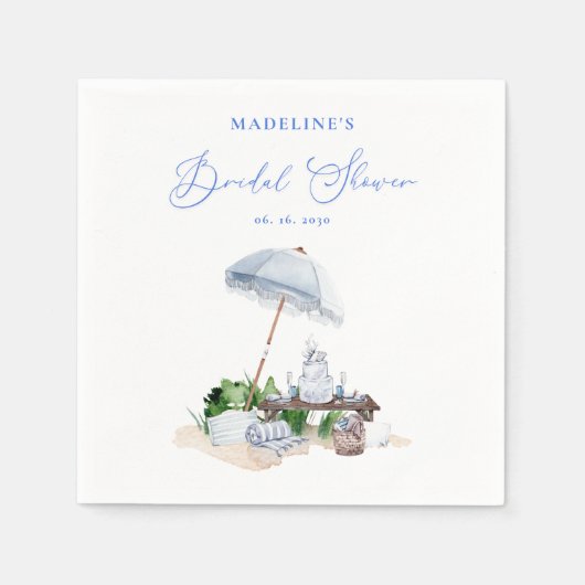 Elegante Kustelijke Strandpicknick Bruidsborrel Servet (Voorkant)