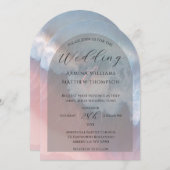 Elegante Kustlijn Boog Strand Bruiloft Kaart (Voorkant / Achterkant)