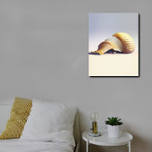 Elegante Kustmuur Art Nautilus Shell Canvas Afdruk