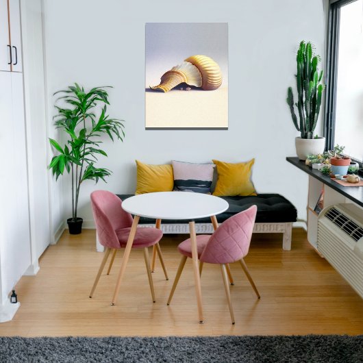 Elegante Kustmuur Art Nautilus Shell Canvas Afdruk