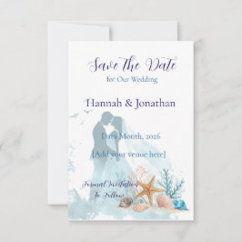Elegante Kustromantiek Bruiloft Save The Date