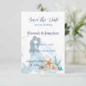 Elegante Kustromantiek Bruiloft Save The Date (Staand voorkant)