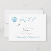 Elegante Kustschelpen Nautisch Strand Wedding RSVP Kaartje (Voorkant)
