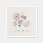 Elegante Kuststrand Bruiloft Cocktail servetten (Voorkant)