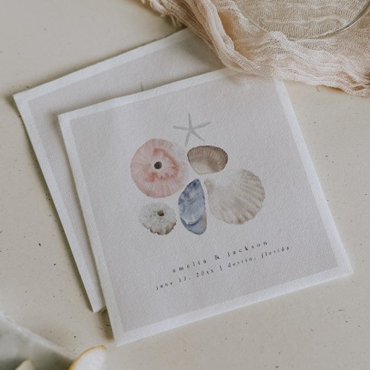 Elegante Kuststrand Bruiloft Cocktail servetten