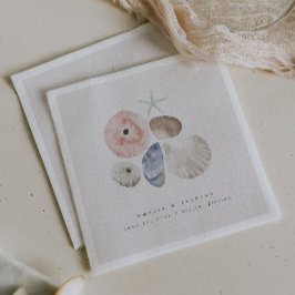 Elegante Kuststrand Bruiloft Cocktail servetten