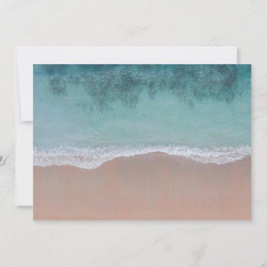 Elegante Kuststrand Bruiloft Save the Date (Achterkant)